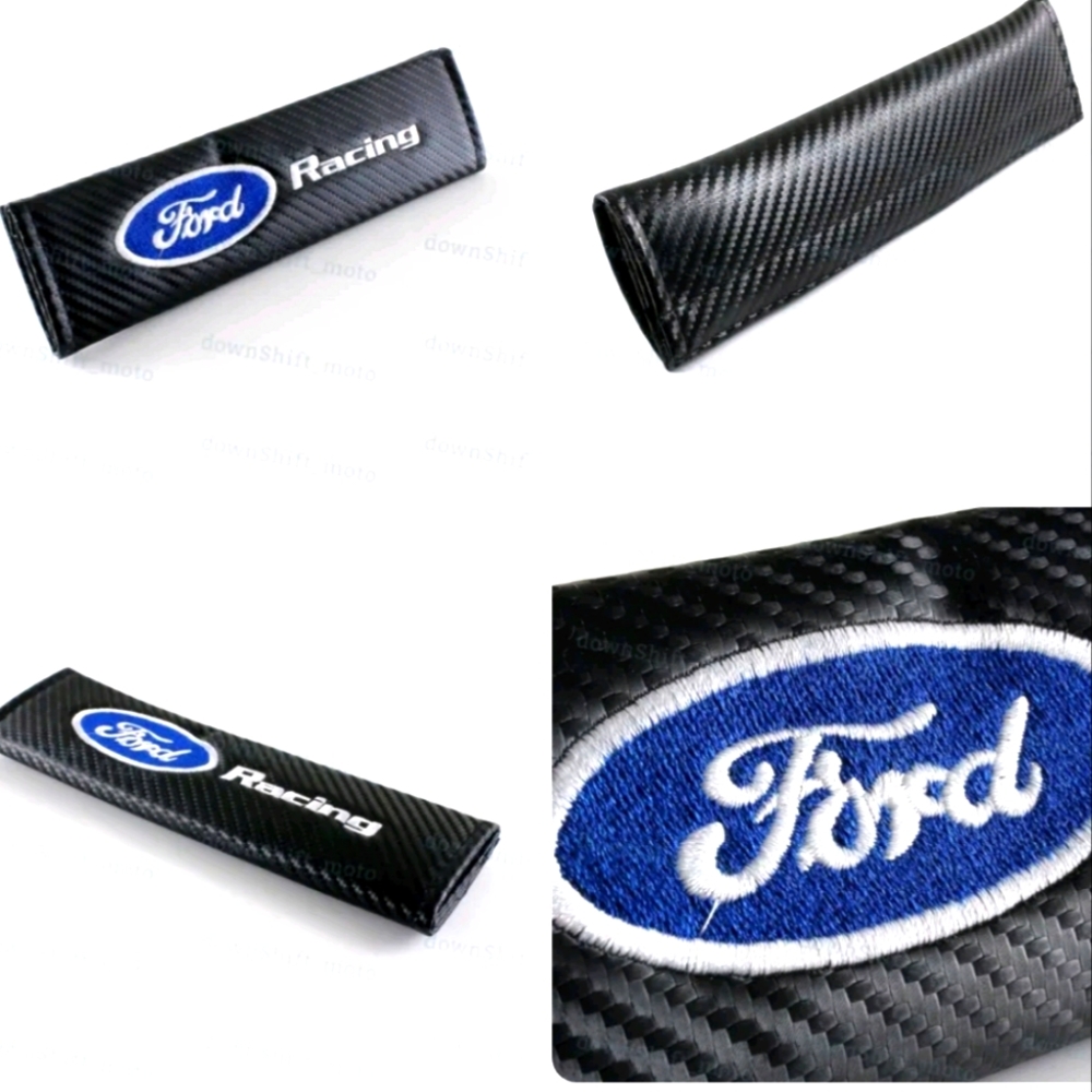 2 Ford racing Embroidery Logo Seat Belt Strap Cover Shoulder Pads